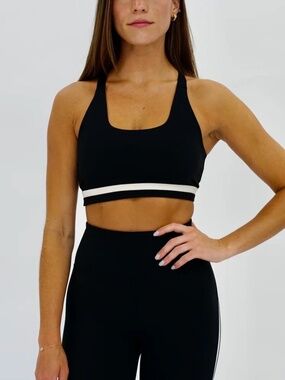 Seeav Butterly Black and White Sports Bra | Size Small